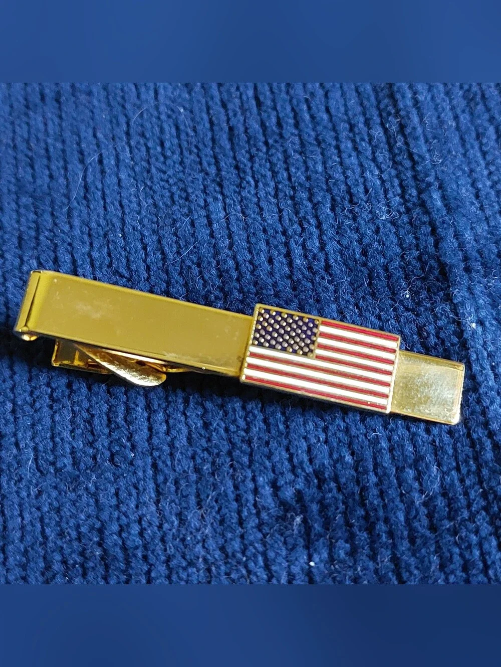 Vintage USA Flag / Jet Plane Tie Clips, Estate Jewelry, Lot of 2 Pieces